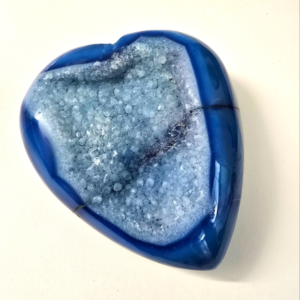 Blue Heart Geode Display